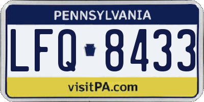 PA license plate LFQ8433