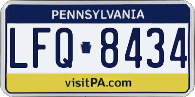 PA license plate LFQ8434