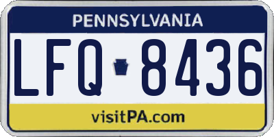 PA license plate LFQ8436