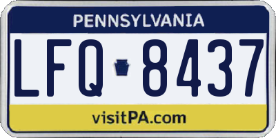 PA license plate LFQ8437
