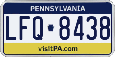 PA license plate LFQ8438