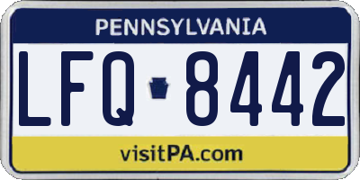 PA license plate LFQ8442