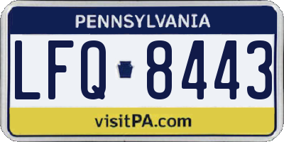 PA license plate LFQ8443