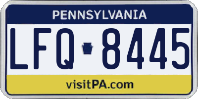 PA license plate LFQ8445