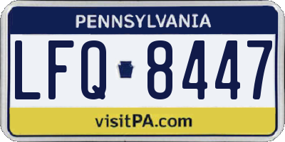 PA license plate LFQ8447