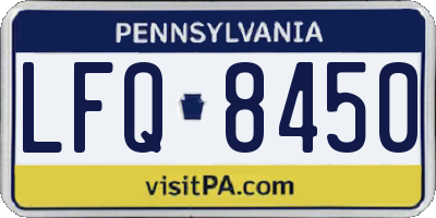 PA license plate LFQ8450