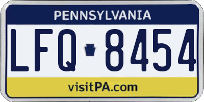 PA license plate LFQ8454