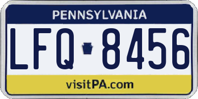 PA license plate LFQ8456