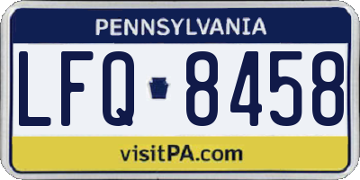 PA license plate LFQ8458