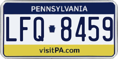 PA license plate LFQ8459