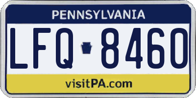 PA license plate LFQ8460
