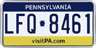 PA license plate LFQ8461