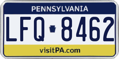 PA license plate LFQ8462