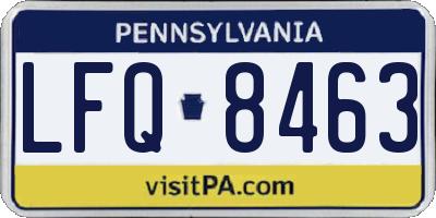 PA license plate LFQ8463