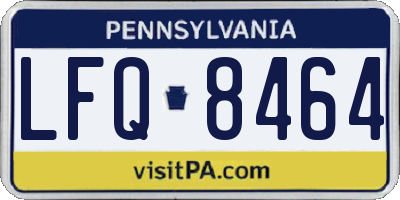 PA license plate LFQ8464