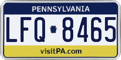 PA license plate LFQ8465