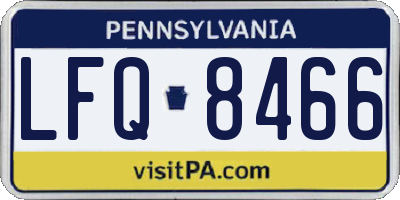 PA license plate LFQ8466