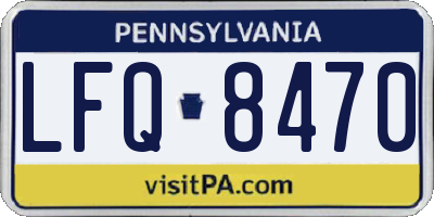 PA license plate LFQ8470