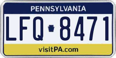 PA license plate LFQ8471