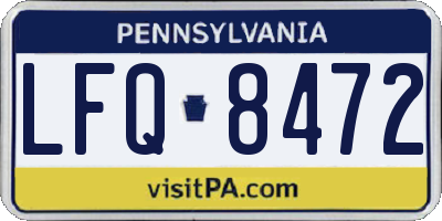 PA license plate LFQ8472