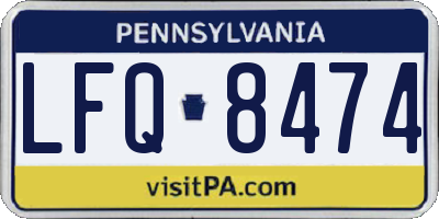 PA license plate LFQ8474