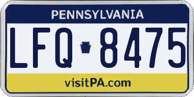 PA license plate LFQ8475