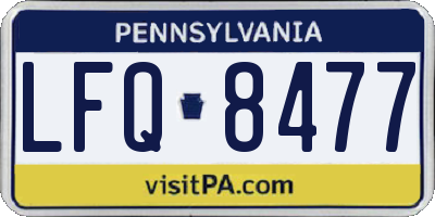 PA license plate LFQ8477