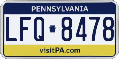 PA license plate LFQ8478