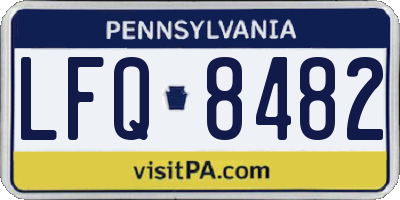 PA license plate LFQ8482