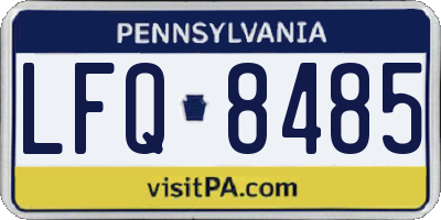 PA license plate LFQ8485