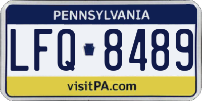 PA license plate LFQ8489