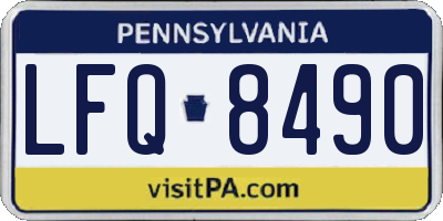 PA license plate LFQ8490
