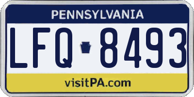 PA license plate LFQ8493