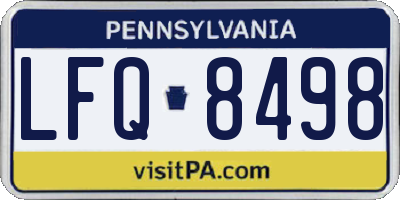 PA license plate LFQ8498