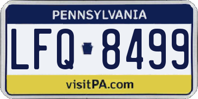 PA license plate LFQ8499