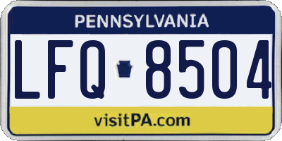 PA license plate LFQ8504