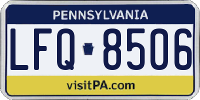 PA license plate LFQ8506