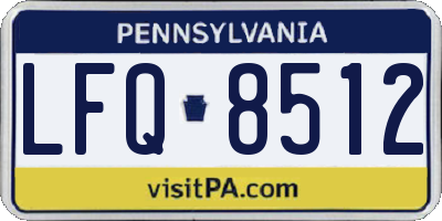 PA license plate LFQ8512