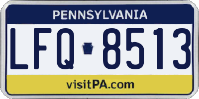 PA license plate LFQ8513