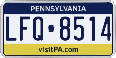 PA license plate LFQ8514
