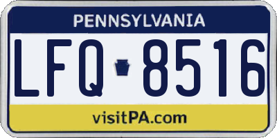 PA license plate LFQ8516