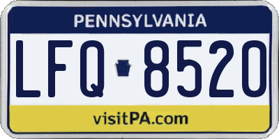 PA license plate LFQ8520