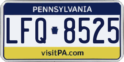 PA license plate LFQ8525