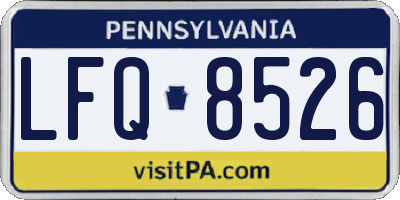 PA license plate LFQ8526