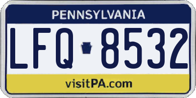 PA license plate LFQ8532