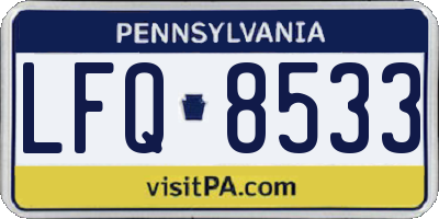 PA license plate LFQ8533