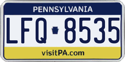 PA license plate LFQ8535