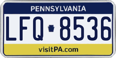 PA license plate LFQ8536