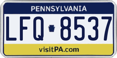 PA license plate LFQ8537