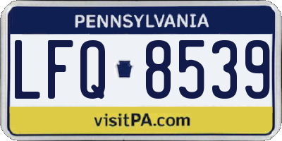 PA license plate LFQ8539